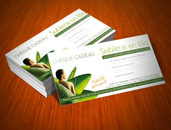 Sublime En Bio – réalisations de flyers & cartes de fidélité